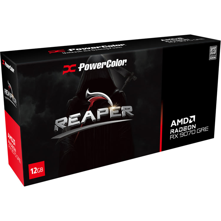 Carte graphique Powercolor Radeon RX 9070 Gre Reaper 12 Go GDDR6 (noir, RDNA4, 3x Display Port, 1x HDMI 2.1)