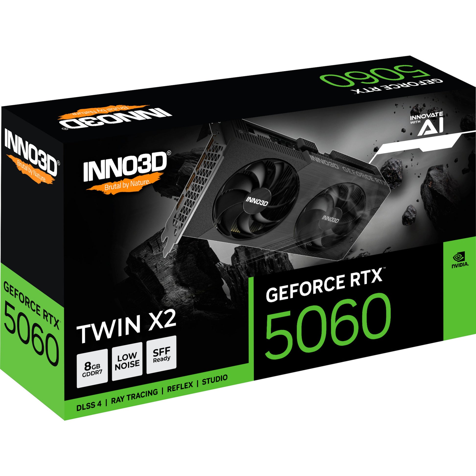 Carte graphique Inno3D GeForce RTX 5060 Twin x2 8 Go (DLSS 4, 3x Display Port, 1x HDMI 2.1)