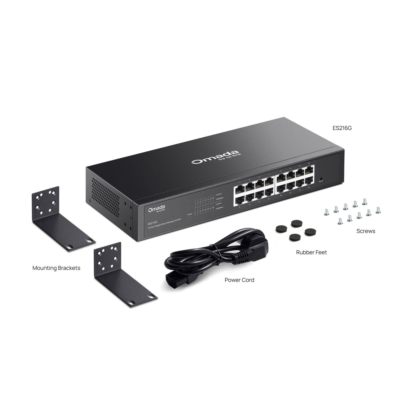 Tp-Link Omada ES216G Switch Gigabit 16 ports facile à gérer (noir)