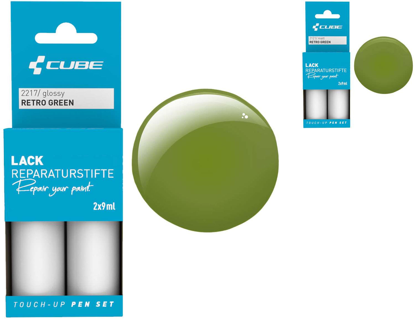 Set de stylos de retouche Cube rétro vert