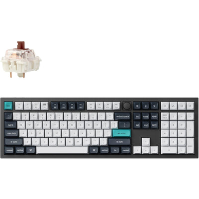Clavier mécanique Keychron Q6 Max-M3 RGB (noir, disposition américaine (QWERTY), Gateron Jupiter Brown, 100 %, LED RVB, PBT double-shot KSA, échange à chaud, bouton, 2,4 GHz | Bluetooth 5.1 | USB-C)