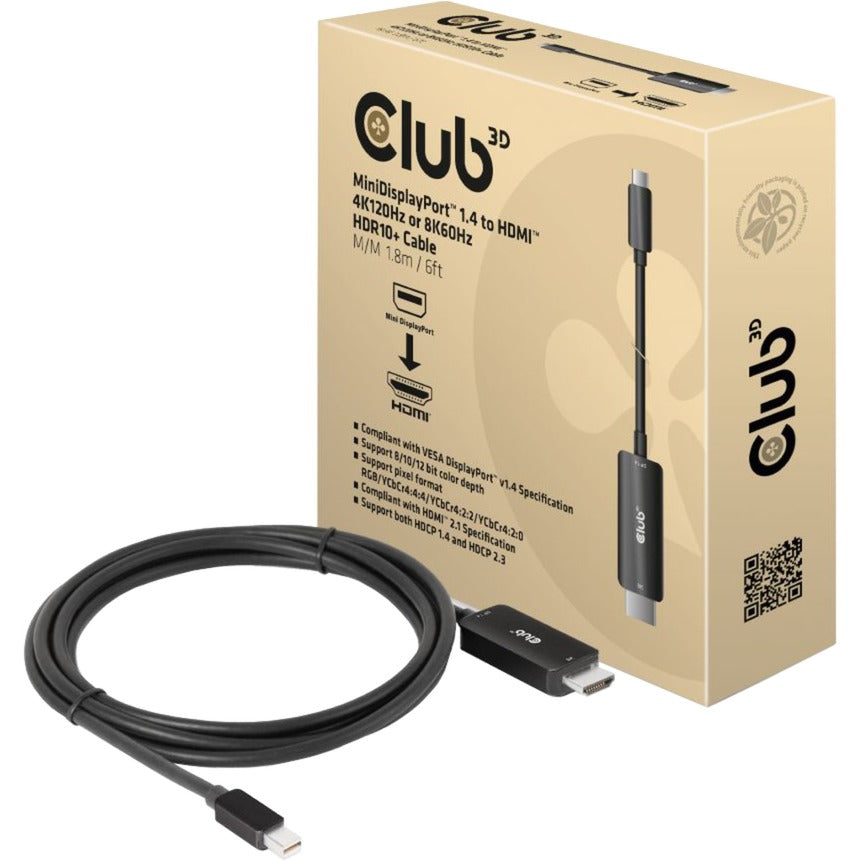 Club 3D Mini DisplayPort 1.4 à HDMI