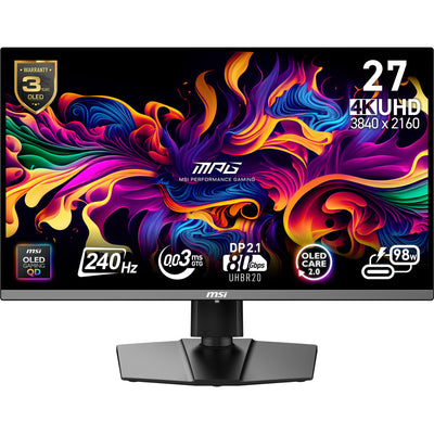 Moniteur de jeu MSI MPG 272urx QD-OLED 26,5 4K UHD (noir, 2x HDMI, DisplayPort, 2x USB-A, USB-B, USB-C, 240 Hz)