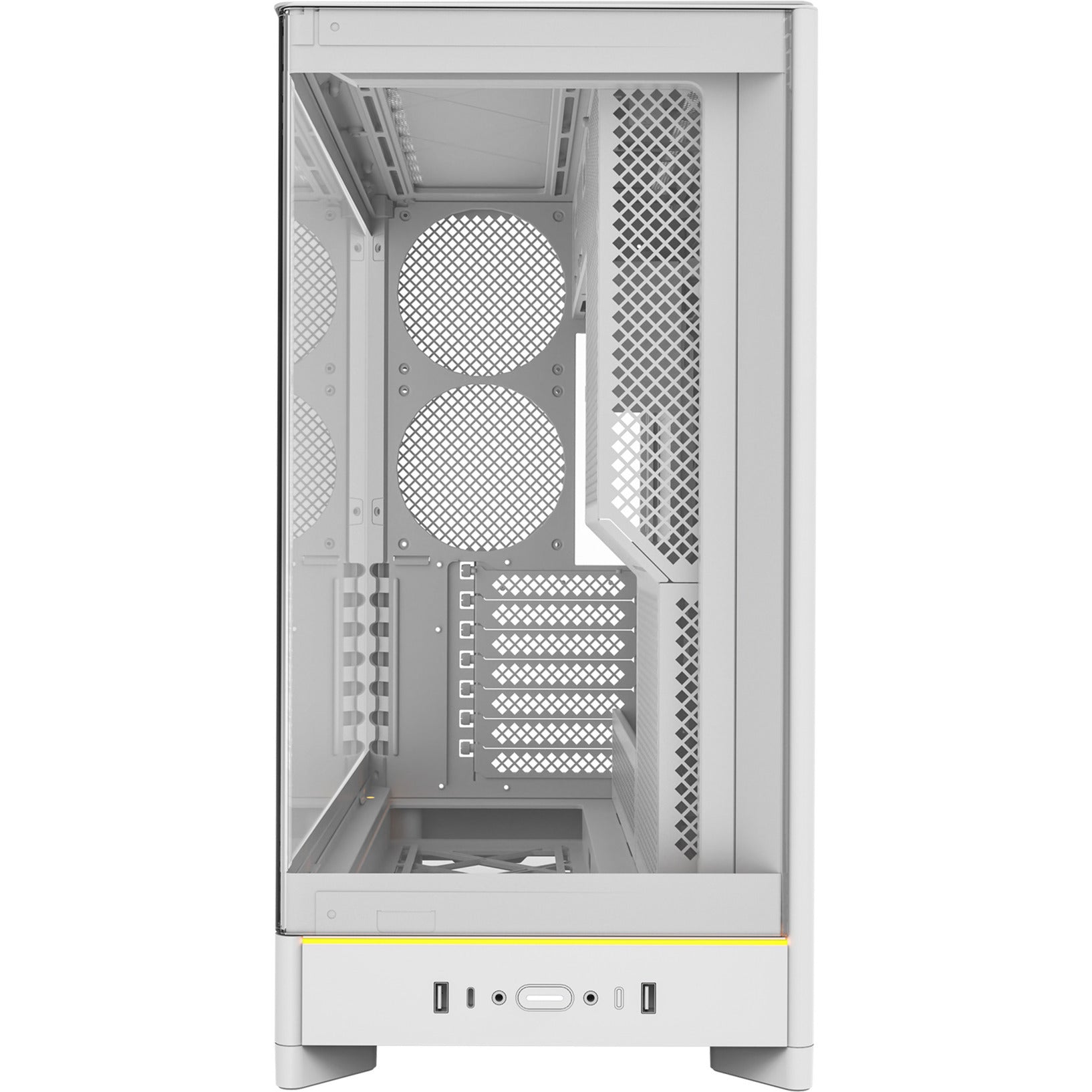 Boîtier tour midi Montech HS02 (blanc | 2x USB-A | 1x USB-C | RGB | verre trempé)