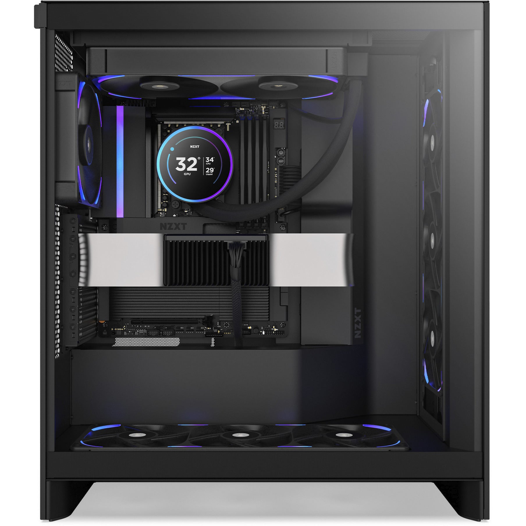 Nzxt performance fan f280x ventilateurs de boîtier rgb (noir, 2 pièces, 280 x 140 x 30 mm, pwm)