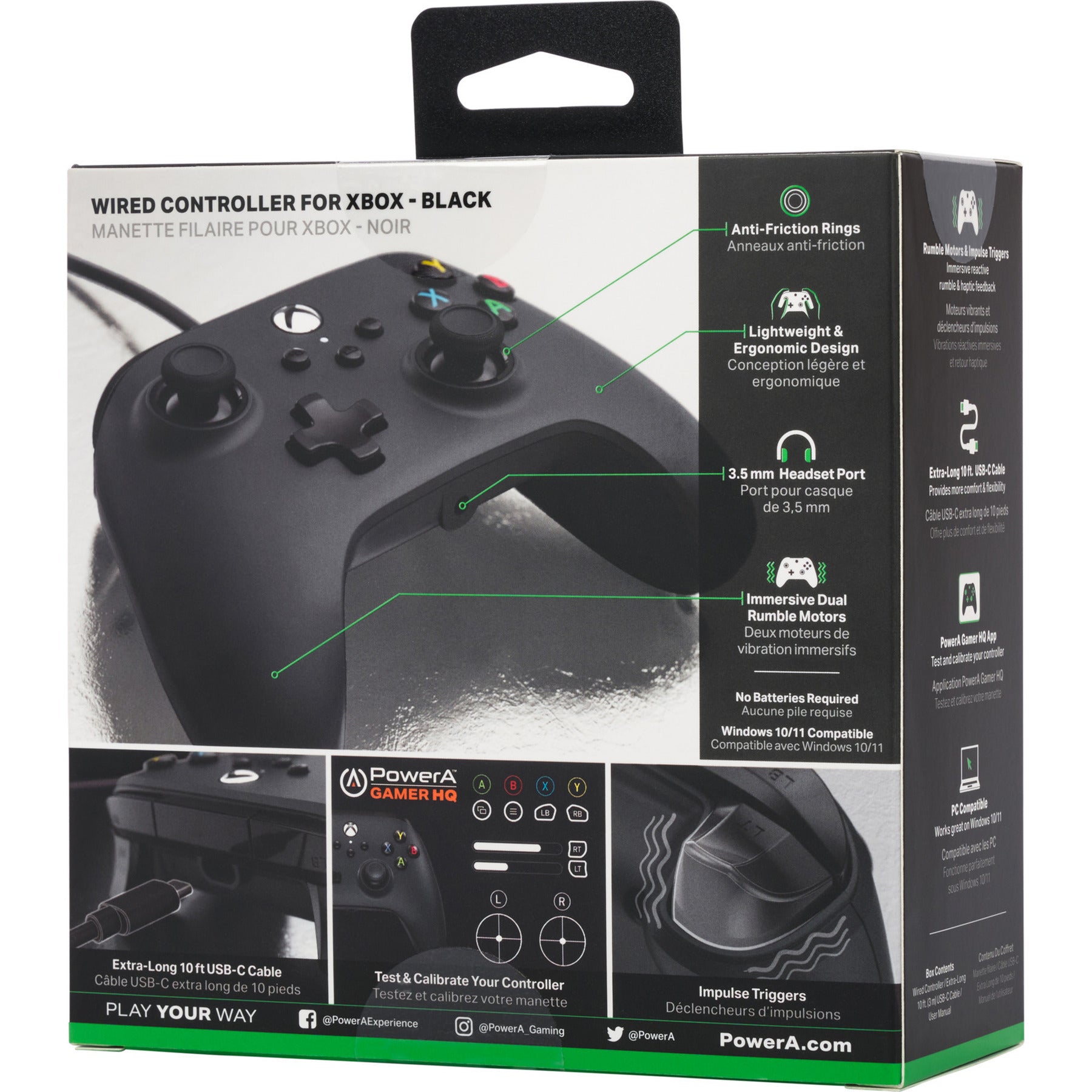 Manette filaire Powera pour Xbox Series X|s (noir, Xbox Series X|s, Xbox One, PC)