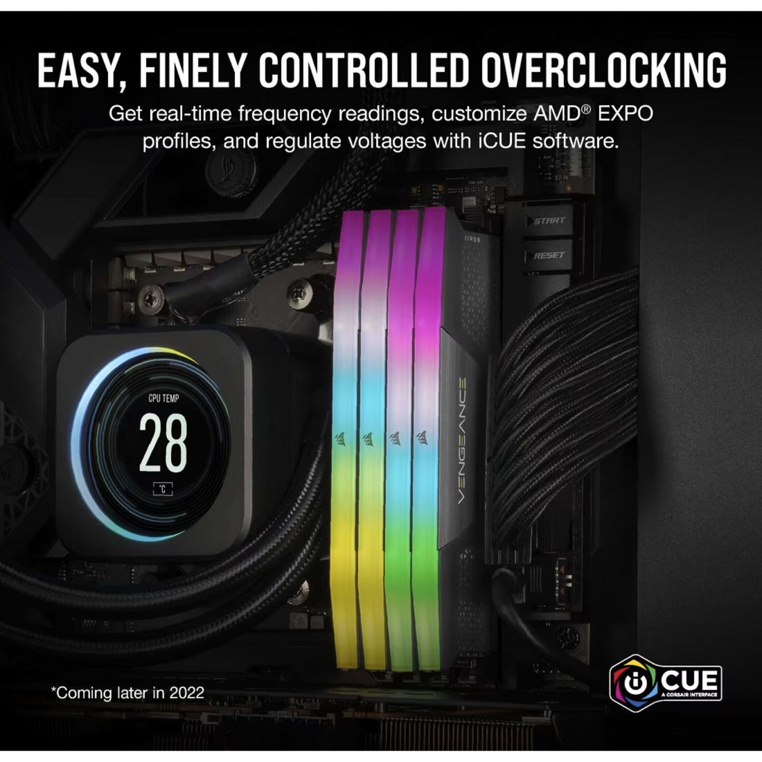 Corsair Vengeance RGB 32 Go DDR5-6000 (2x 16 Go) RAM (noir, cmh32gx5m2d6000z38, xmp, expo)