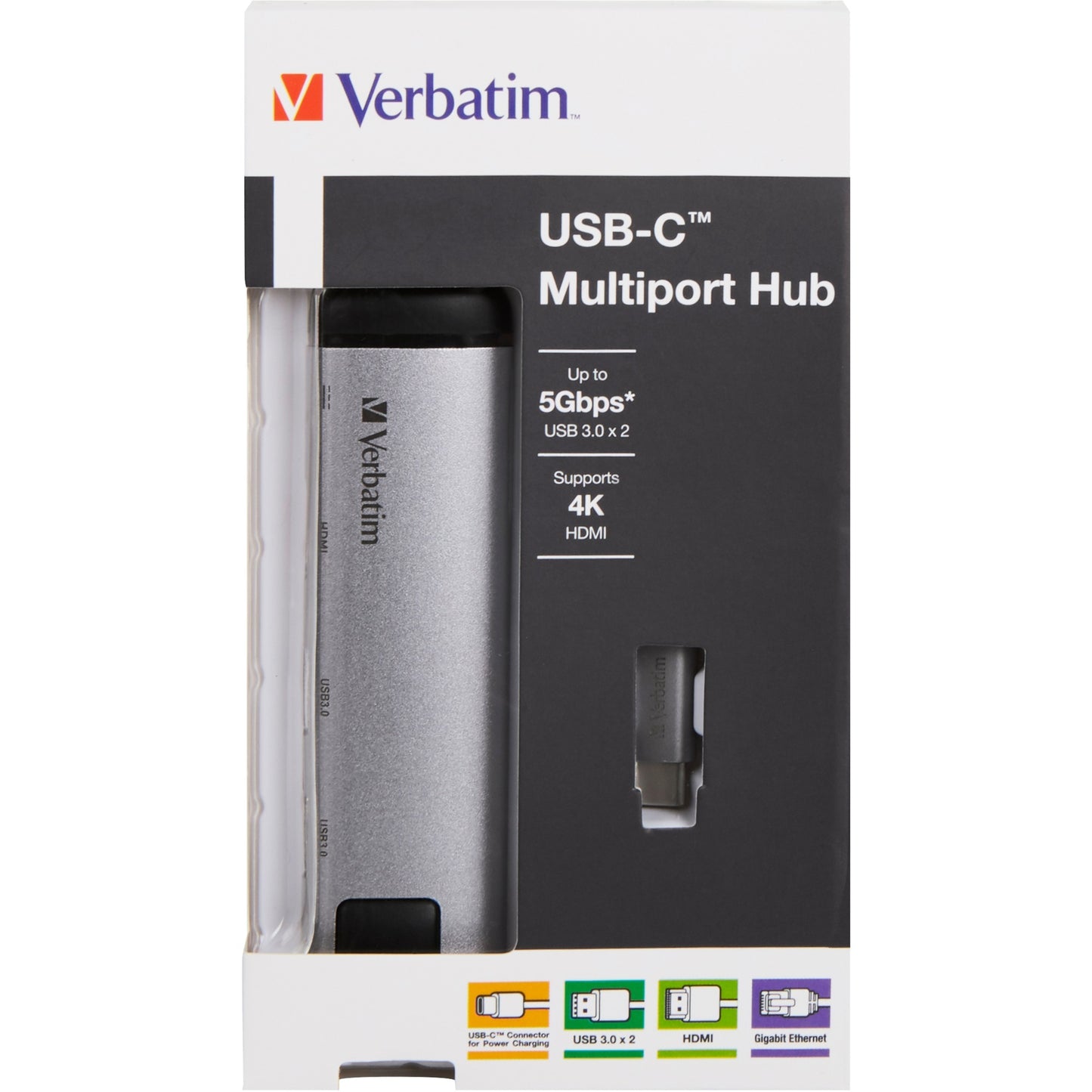 Verbatim USB 3.2 Gen 1 Multiport Hub, USB-C> 2x USB-A + US