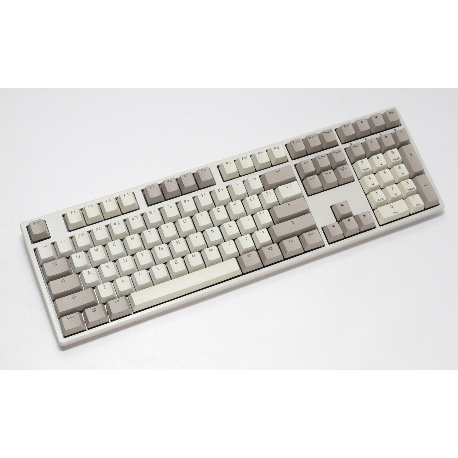 Ducky origin vintage, clavier (gris, disposition américaine, rouge cerise mx silencieux, échange à chaud, touches pbt double-shot)