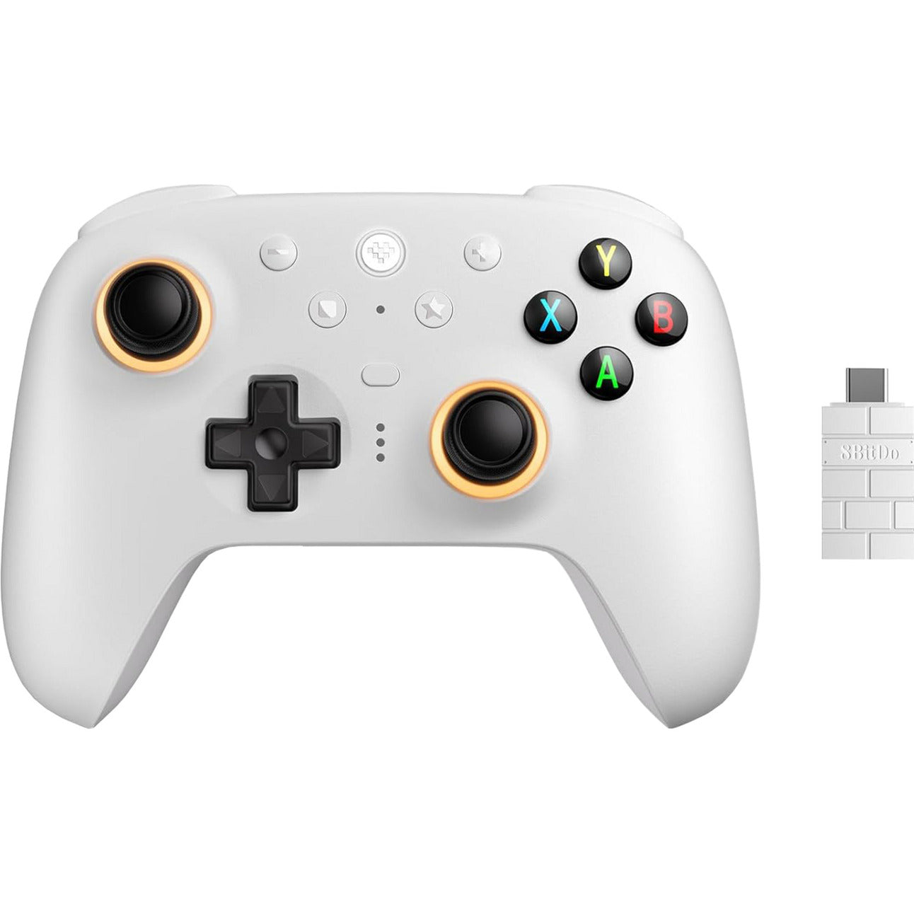 Manette sans fil 8bitdo Ultimate 2 (blanc, Bluetooth 2,4 GHz, USB, PC)