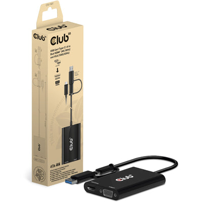 Club 3D USB Gen1 Type -C -a à Dual HDMI (4K 30Hz) VGA (1