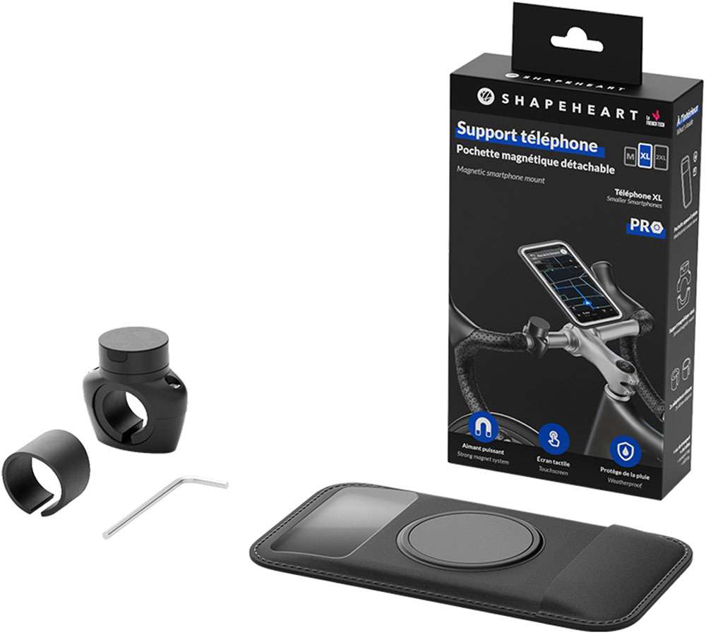 Support magnétique pro pour smartphone Shapeheart pour guidon de vélo