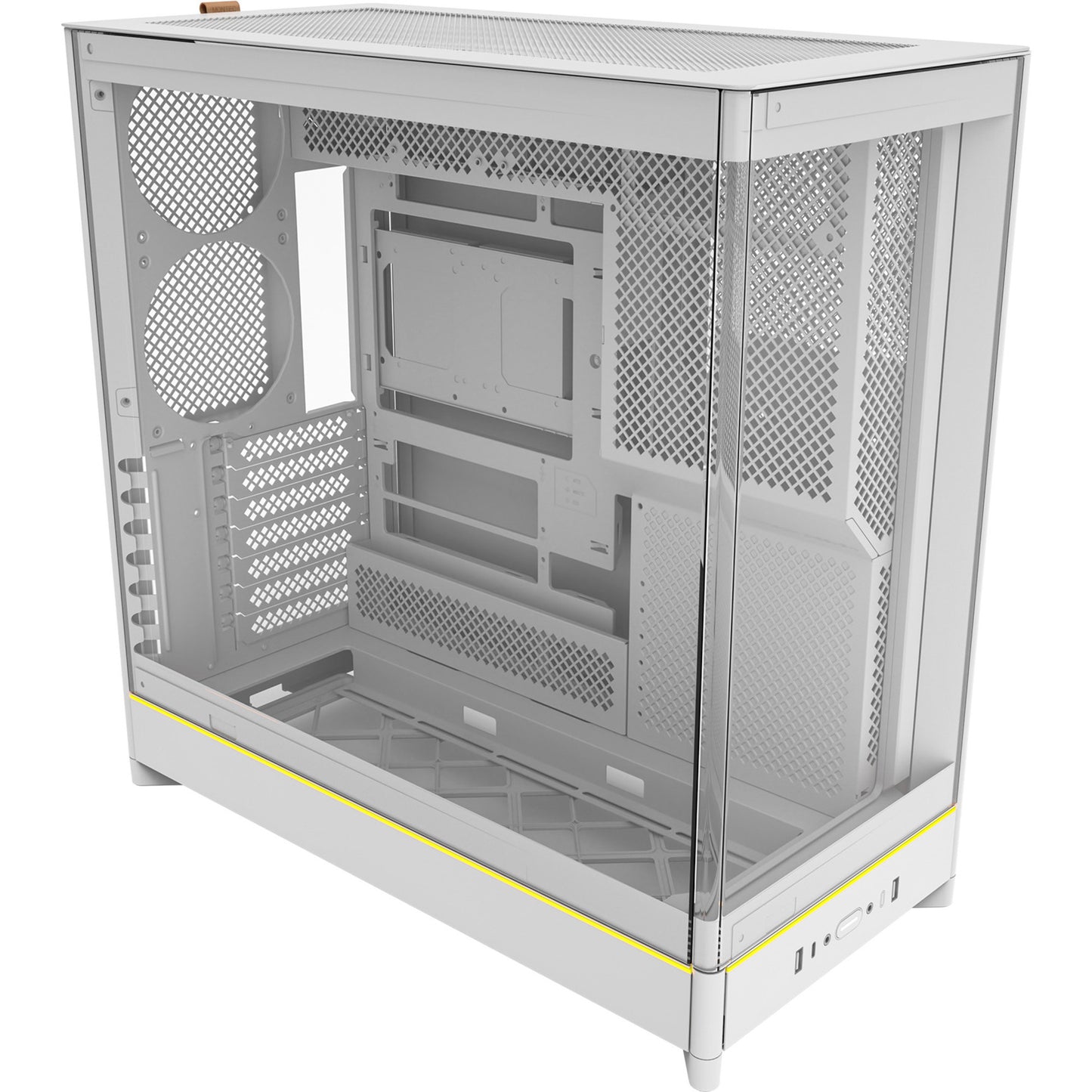 Boîtier tour midi Montech HS02 (blanc | 2x USB-A | 1x USB-C | RGB | verre trempé)