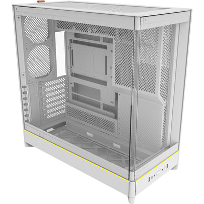 Boîtier tour midi Montech HS02 (blanc | 2x USB-A | 1x USB-C | RGB | verre trempé)