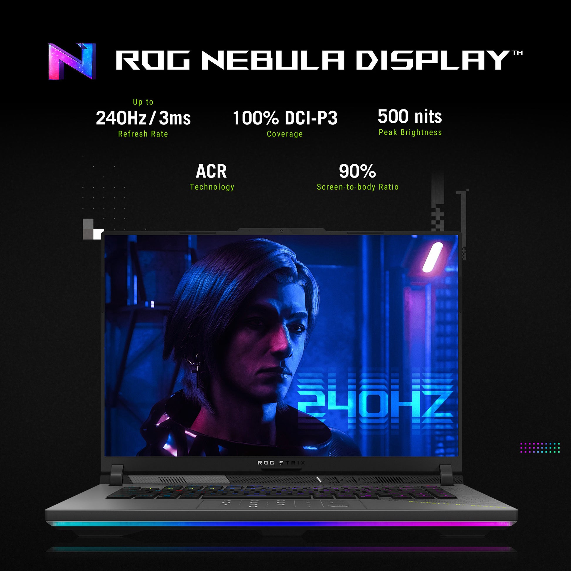 Ordinateur portable de jeu Asus ROG Strix G16 G614pp-S5032W 16 (Gris | R9 8940HX | RTX 5070 | 16 Go | SSD 1 To)