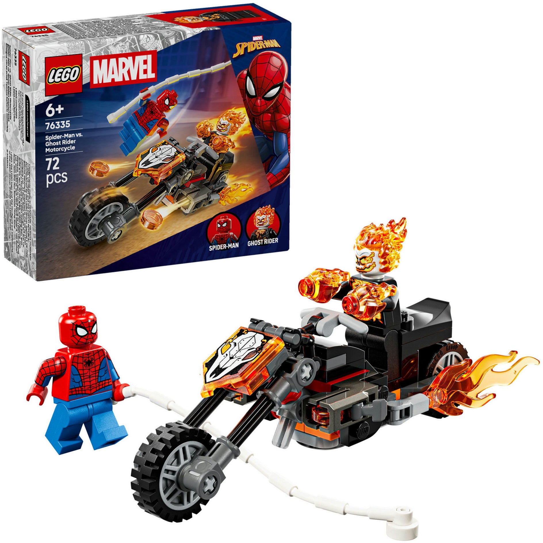 LEGO Super Heros 76335 Marvel Spider-Man contre la moto Ghost Rider