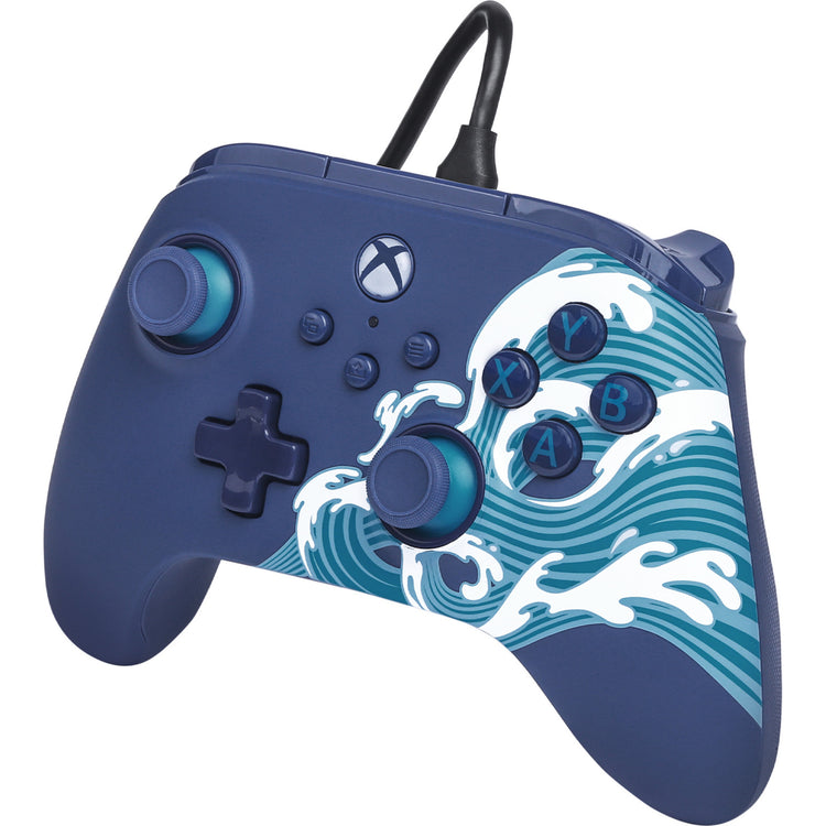 Manette Powera Advantage avec câble pour Xbox Series X|s - Water Wave (bleu azur, Xbox Series X|s, Xbox One, PC)
