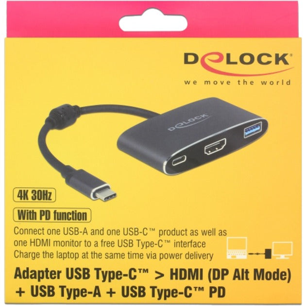 Delock usb-c mâle> HDMI femelle + usb-a + usb-c pd