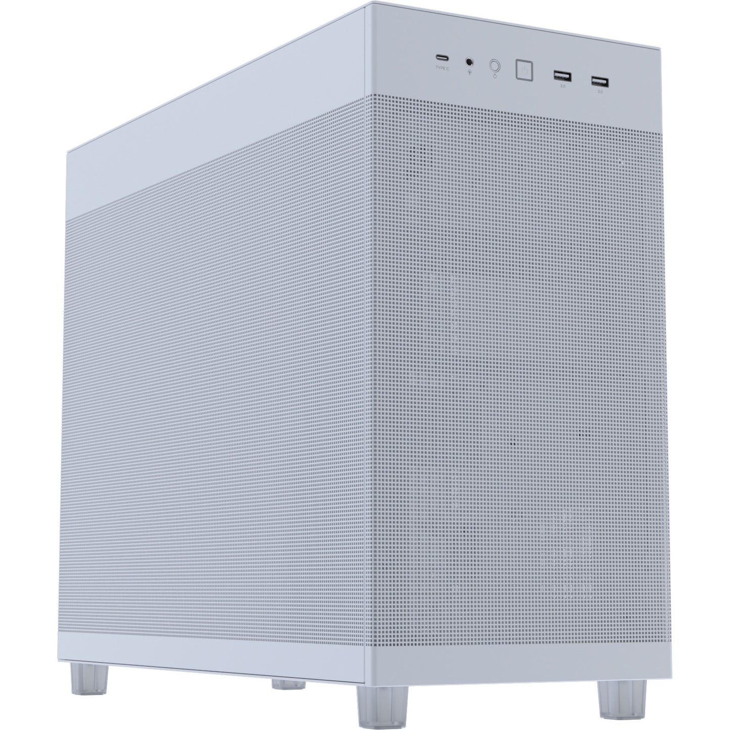Asus Prime Ap303 - Boîtier tour midi à panneau maillé (blanc | 2x USB-A | 1x USB-C)