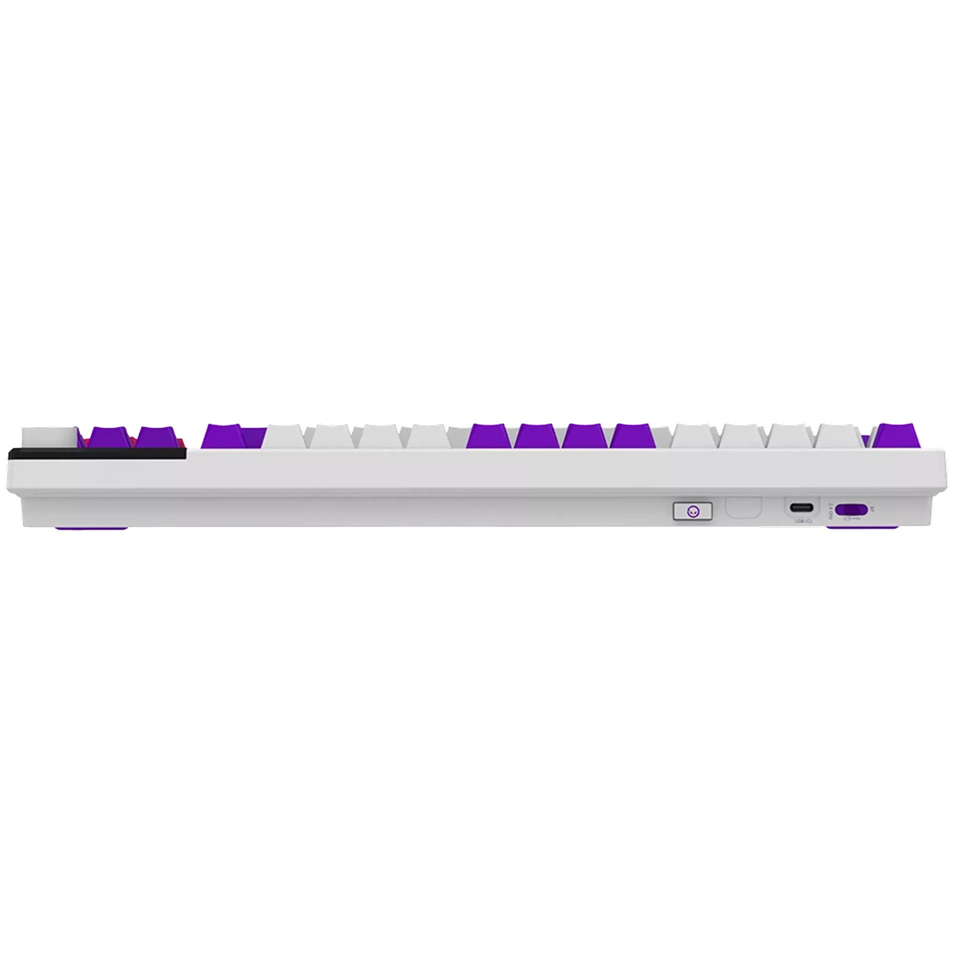 Lorgar kbp70tklw, clavier de jeu (blanc, disposition américaine, logar toxique violet, tkl, rvb, échangeable à chaud, pbt double-shot, bluetooth 2.4ghz usb)
