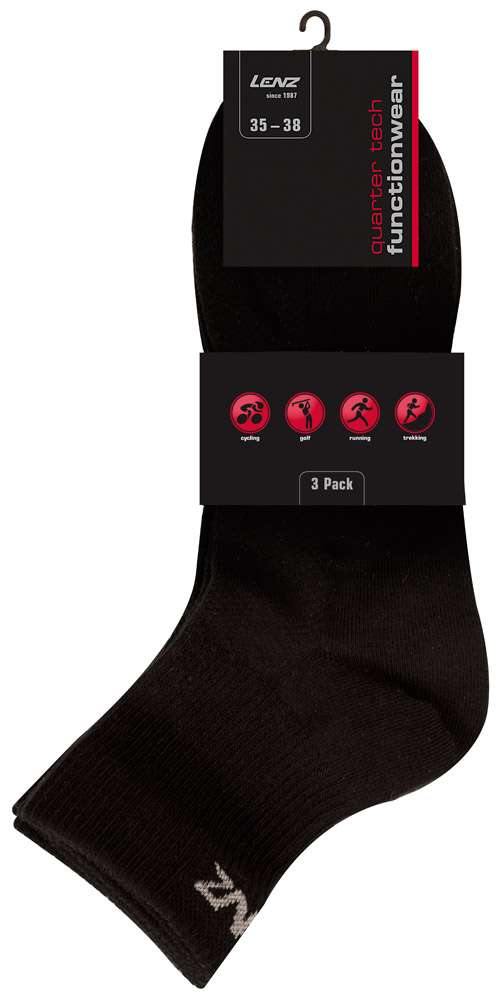 Lenz performance quarter tech - chaussettes de course (paquet de 3)