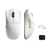 Souris de jeu sans fil ultra légère Mchose K7 (or blanc, RVB, USB 2,4 GHz, 42 000 dpi)