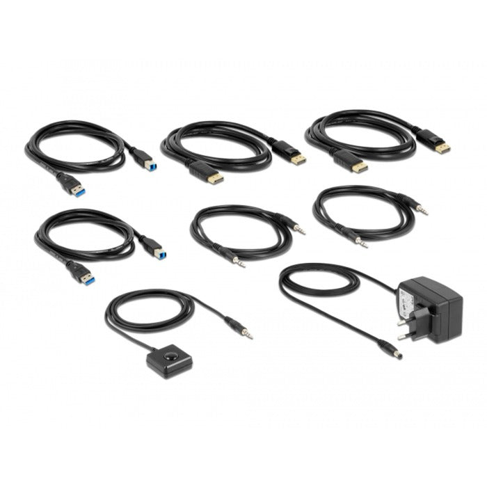 Dellock Displayport 1.4 KVM Switch, 8K 60Hz, USB 3.2 Gen 1