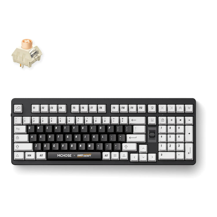 Thérapie Mchose x unbox - clavier mécanique ut98, clavier (thérapie classique, interrupteur crème glacée, 98 %, RVB, échange à chaud, Bluetooth USB-C 2,4 GHz)