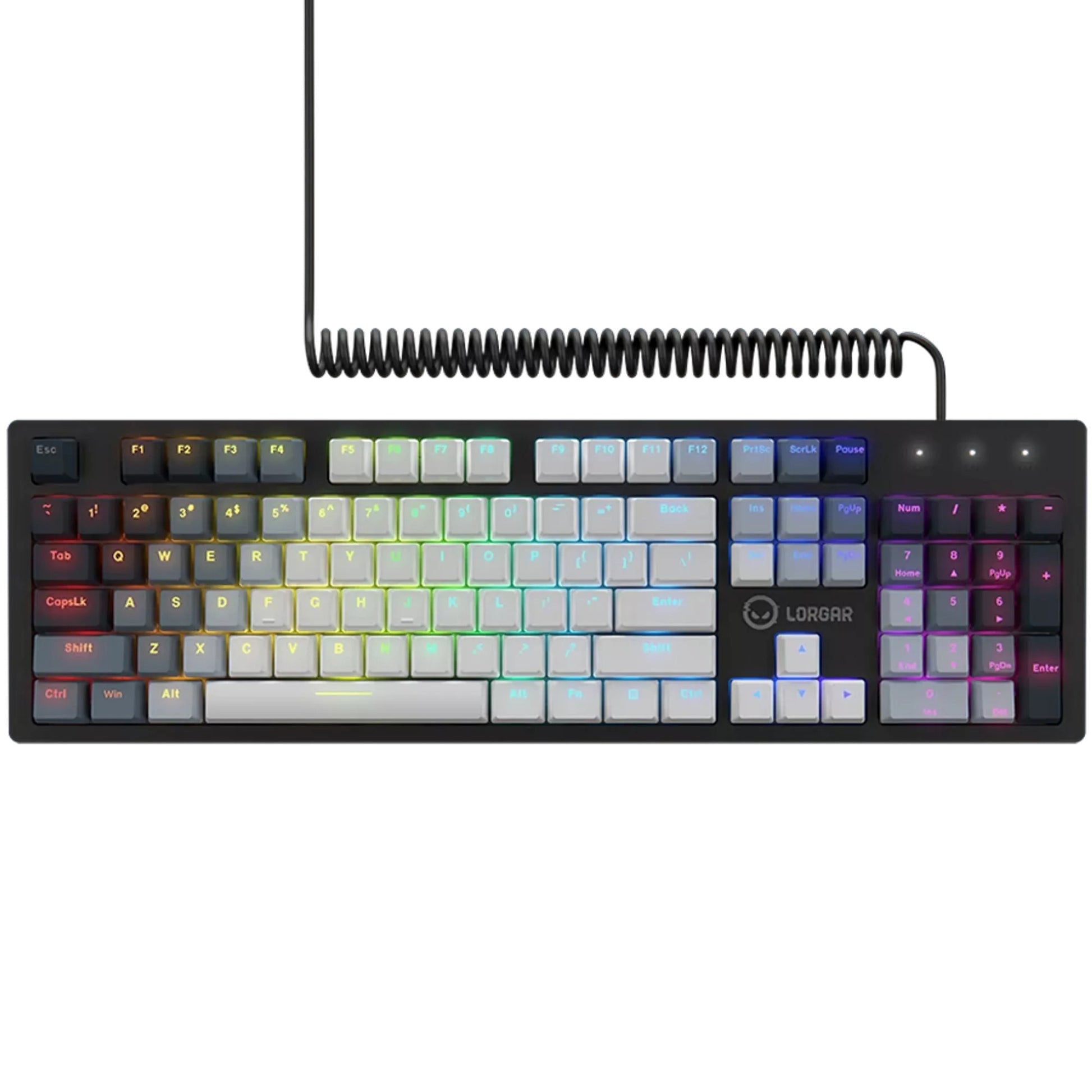 Lorgar azar 514, clavier de jeu (blanc, disposition américaine, logar dream, rgb)