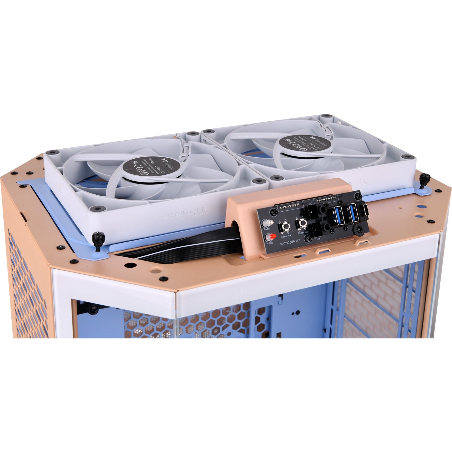 Thermaltake the tower 300 - boîtier mini tour pêche fuzz (pêche | 3x USB-A | verre trempé)