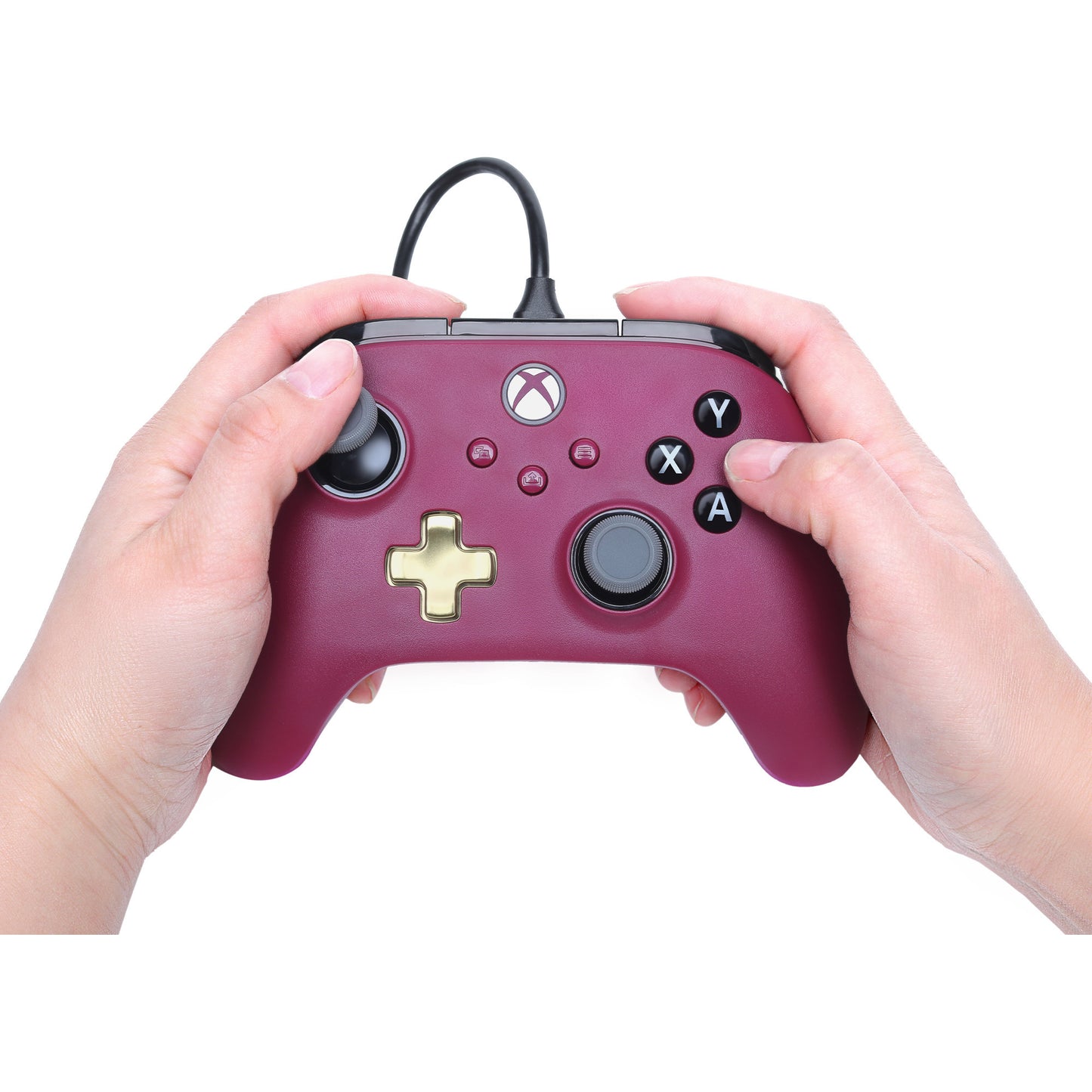 Manette filaire Powera Advantage Plus pour Xbox Series X|s - Ruby (Rouge foncé, Xbox Series X|s, Xbox One, PC)