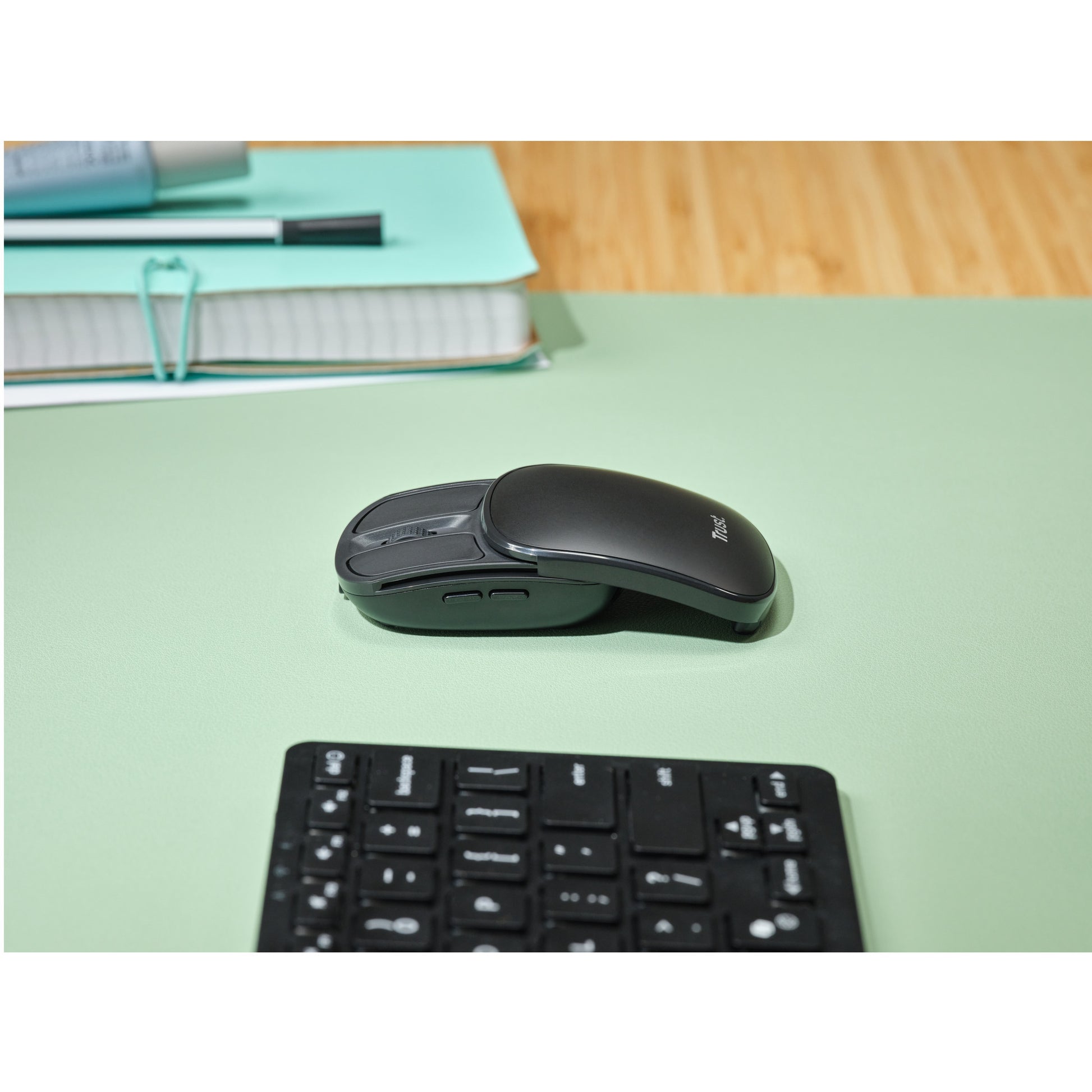 Souris de poche portable et rétractable Trust zylo (noir, 1 000 - 2 400 dpi)