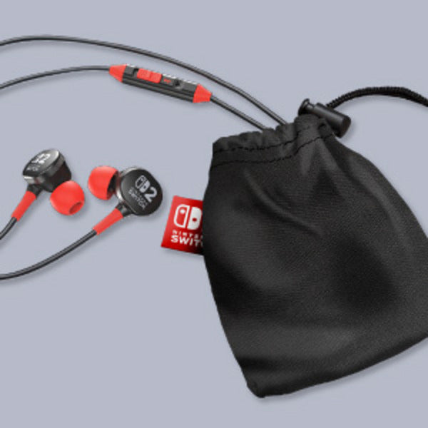 Écouteurs filaires Powera pour intra-auriculaires Nintendo Switch 2 (noir rouge, Nintendo Switch 2, Nintendo Switch, Nintendo Switch - modèle OLED, Nintendo Switch Lite)