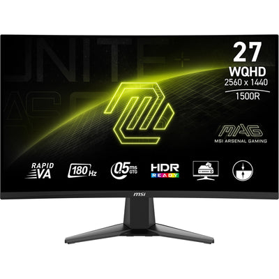 Moniteur de jeu incurvé Msi mag 27cq6f 27 (noir, 2x hdmi, port d'affichage, 180 hz)