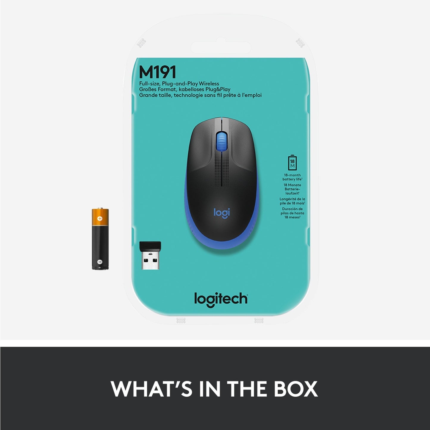 Logitech M190 Souris sans fil pleine grandeur