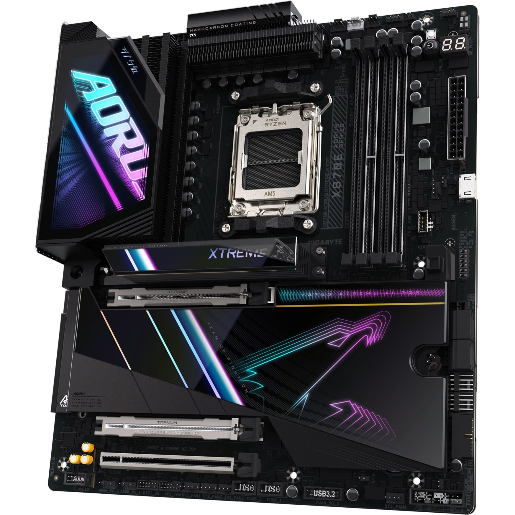 Carte mère Gigabyte x870e a xtreme AI top socket AM5 (noir, RAID, 2x 10 Go-LAN, WLAN, BT, Sound, E-ATX)