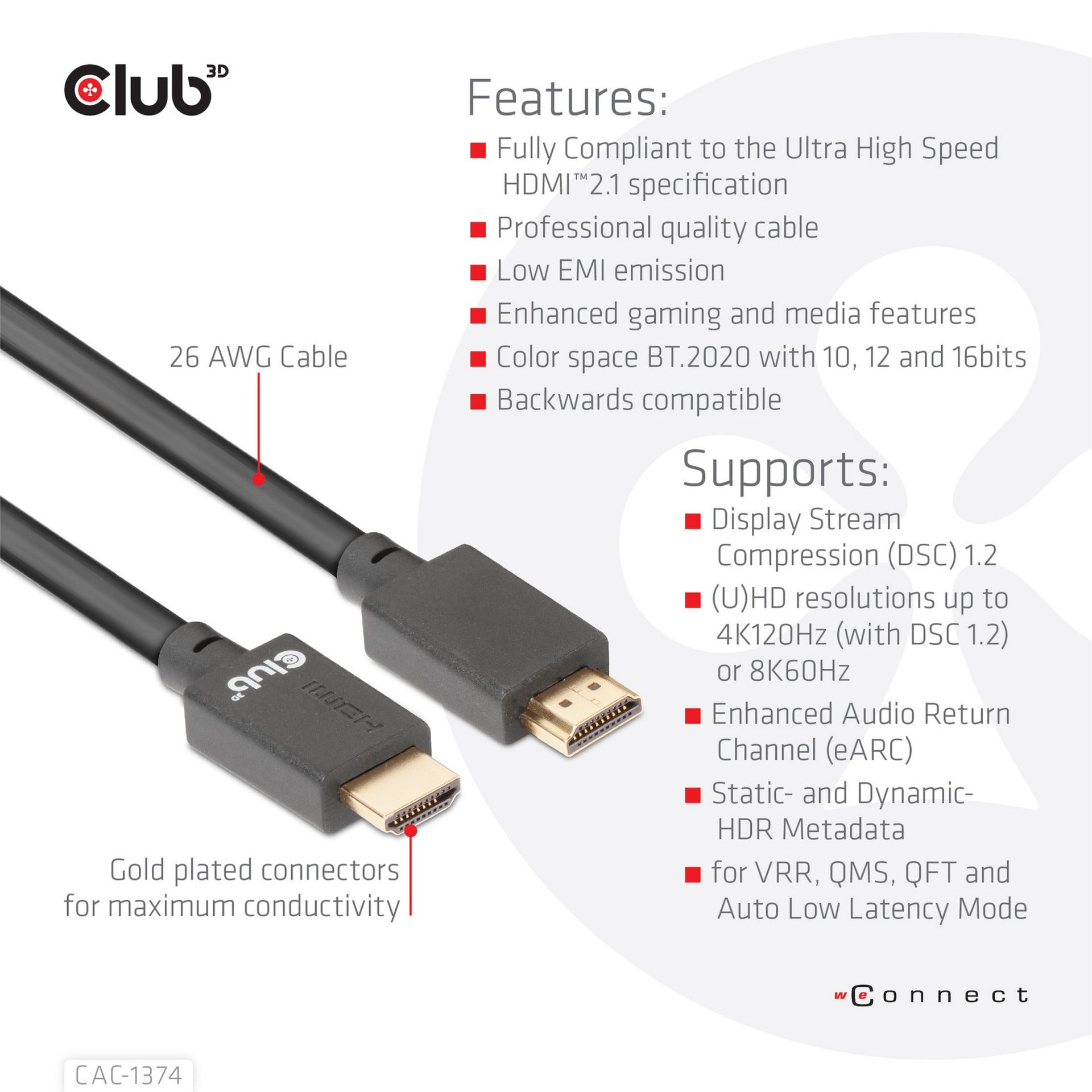 Club 3D Ultra à grande vitesse HDMI 2.1