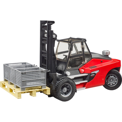 Bruder Linde HT160S Forklift avec palette et 3 cages de palette