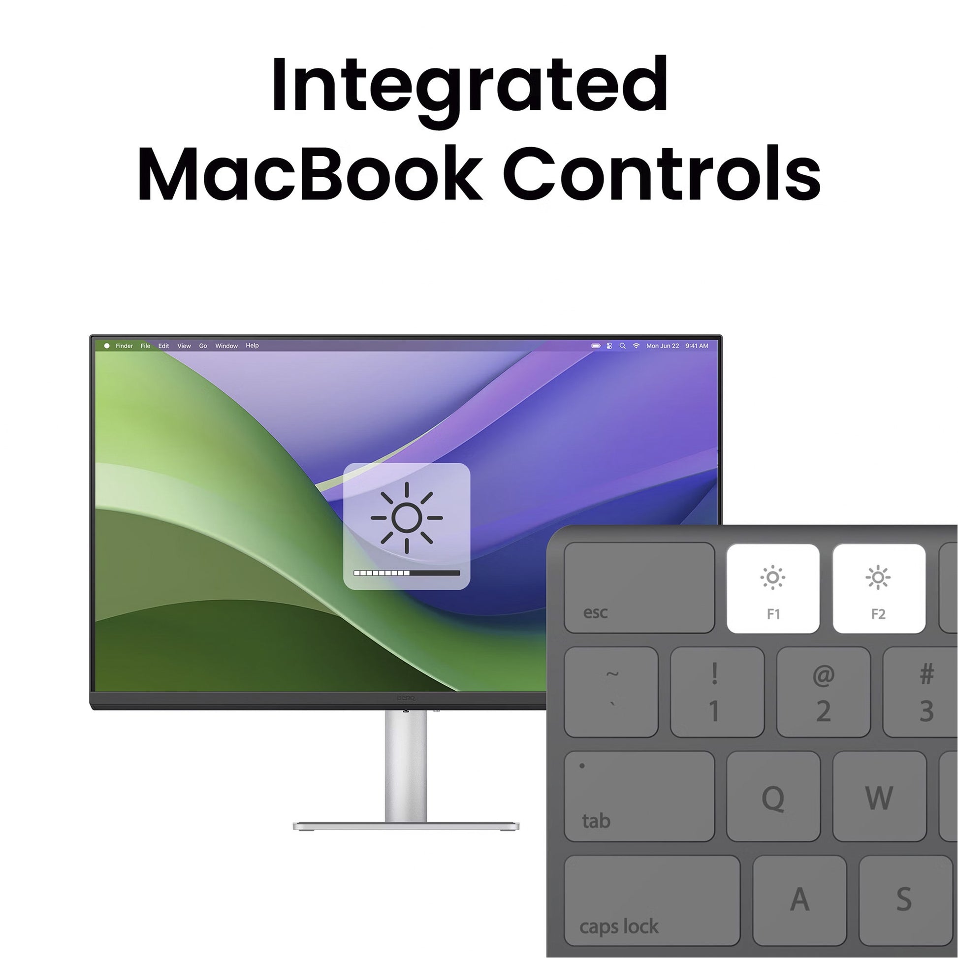 Benq ma270up pour moniteur macbook 27 4k uhd (argent, hdmi, usb-a, usb-c, audio)