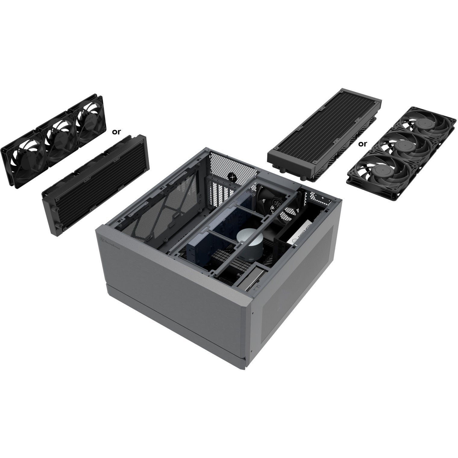 Boîtier Silverstone Crown 04 HTPC (gris foncé | 4x USB-A | 1x USB-C)