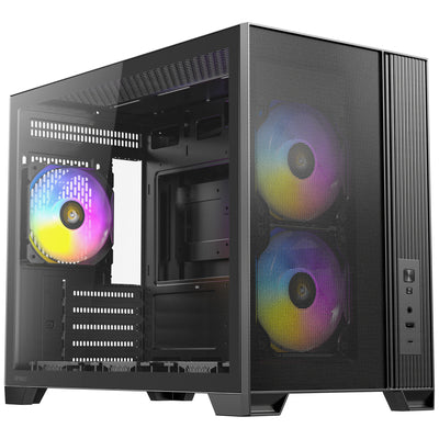 Antec Flux M mini tower housing (black | 1x USB-A | 1x USB-C | tempered glass)