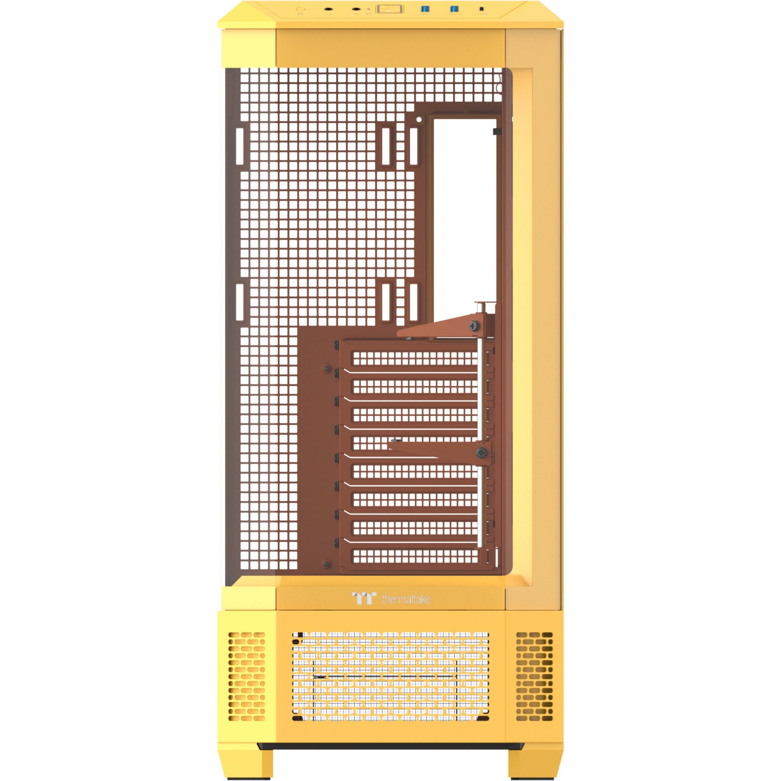 Boîtier grande tour Thermaltake view 600 tg caramel au beurre (jaune | 2x USB-A | 1x USB-C | verre trempé)