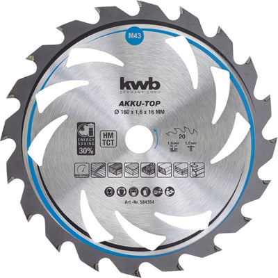 Lame de scie circulaire à émotion mince kwb, avec un métal dur amplifié