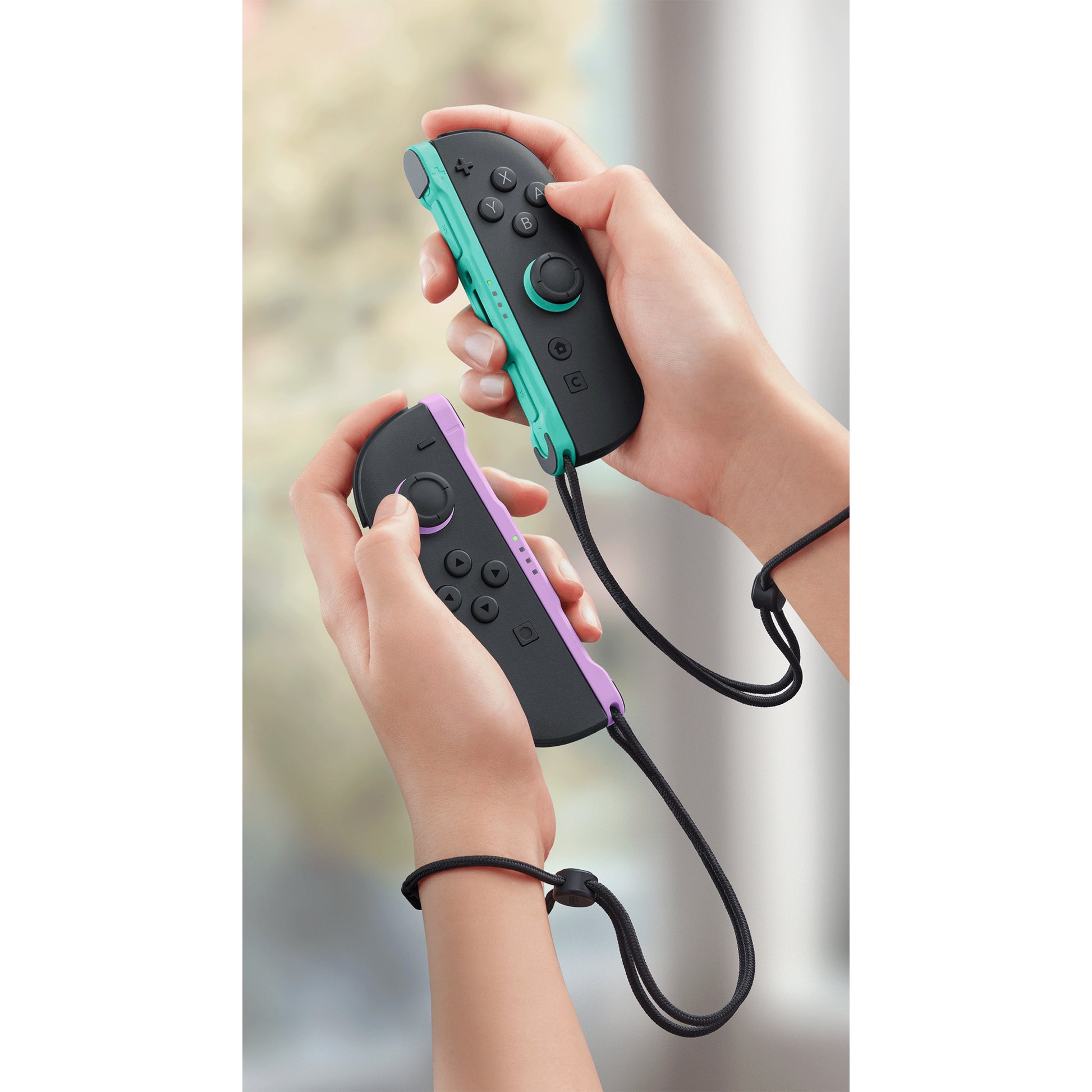 Ensemble de manettes Nintendo joy-con 2 (violet clair, vert clair)