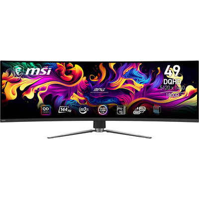 Moniteur de jeu ultra-large incurvé MSI MPG 491CQP QD-OLED 49 (noir, 2x HDMI, Display Port, 2x USB-A, USB-B, USB-C, 144 Hz)