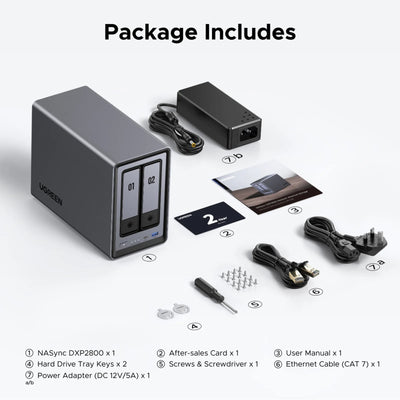 Ugreen nasync dxp2800 (gris, 2.5GBe, HDMI, USB-C)