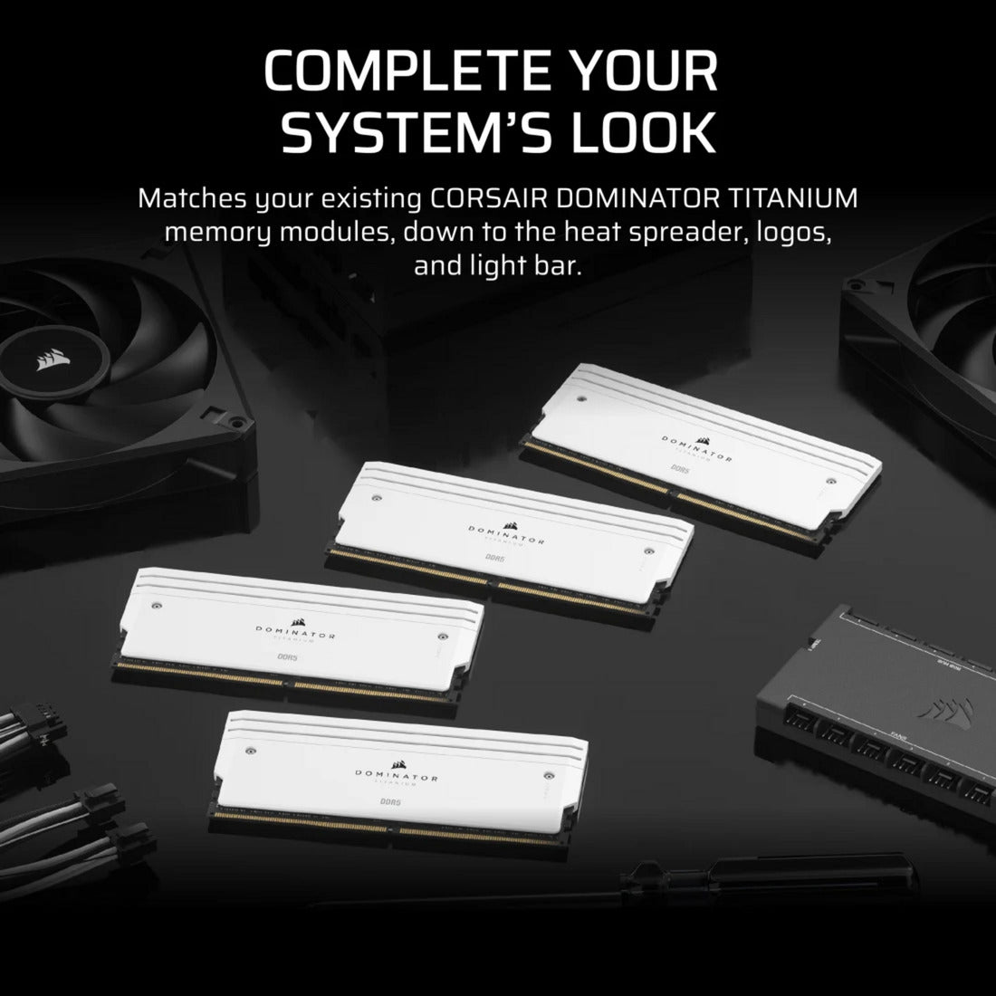 Corsair dominator titane ddr5 kit d'amélioration de l'éclairage éclairage LED (blanc, cmplekit2w)