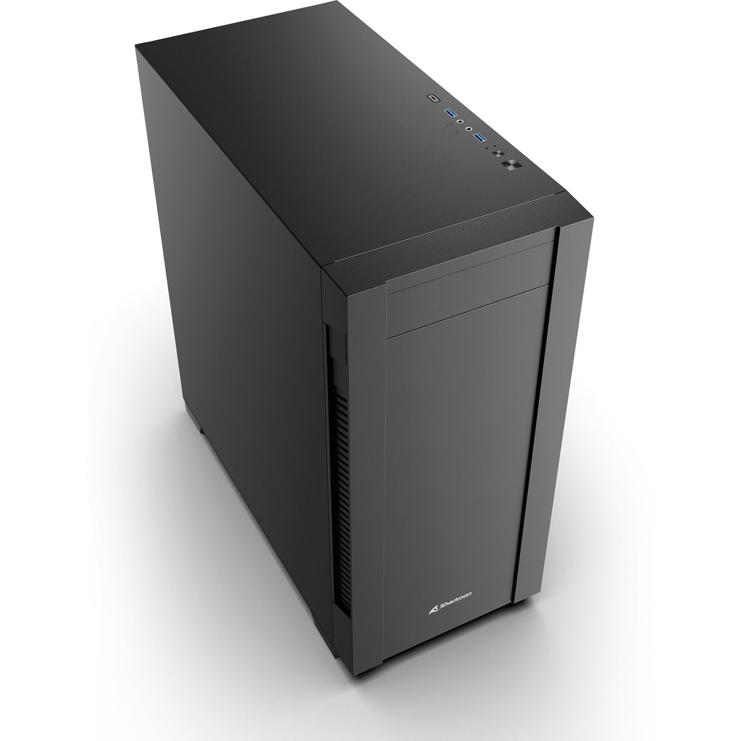 Boîtier tour midi silencieux Sharkoon s25 (noir | 2x USB-A | 1x USB-C)