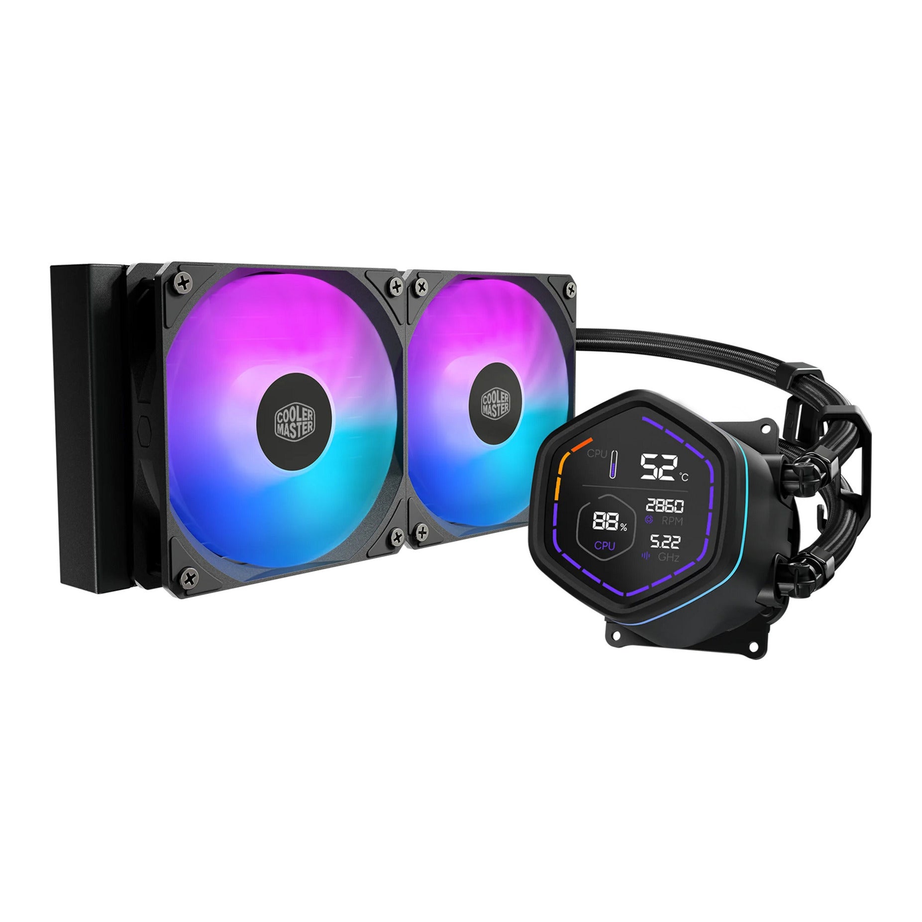 Cooler master masterliquid core nex digital 240, refroidissement à eau noir (noir, argb)