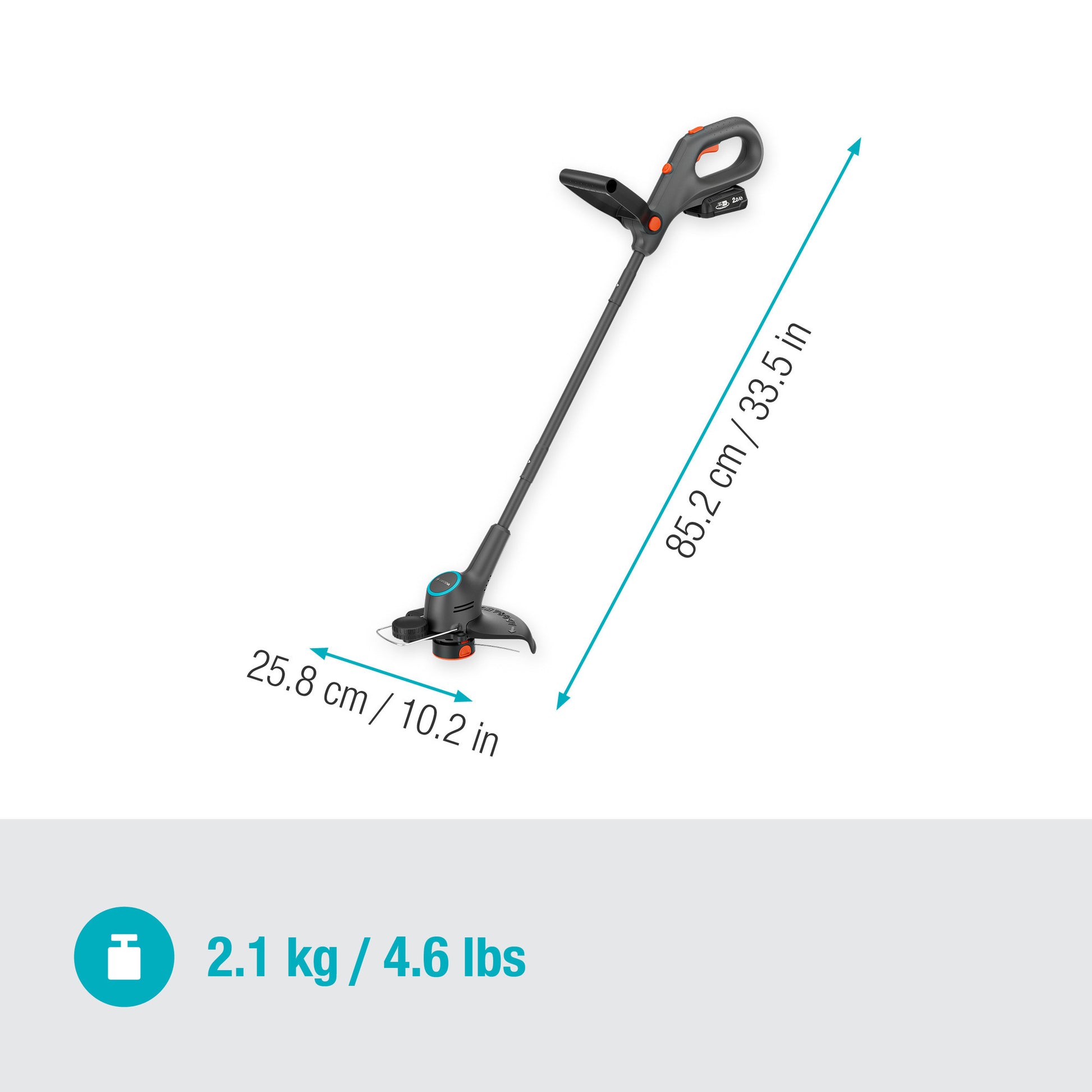 Gardena tondeuse easytrim 2518v p4a ensemble